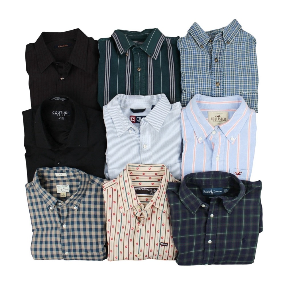 Mens Button Up Shirt Lot 9 Large Ralph Lauren J Crew Abercrombie Mixed Styles
